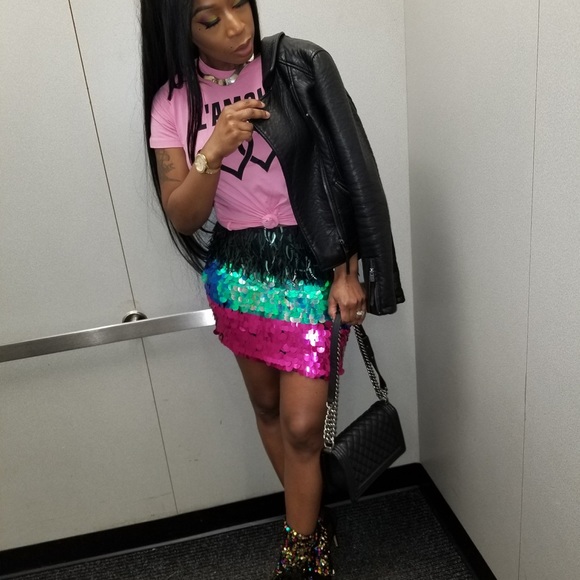 Sequins block skirt - Picture 2 of 4